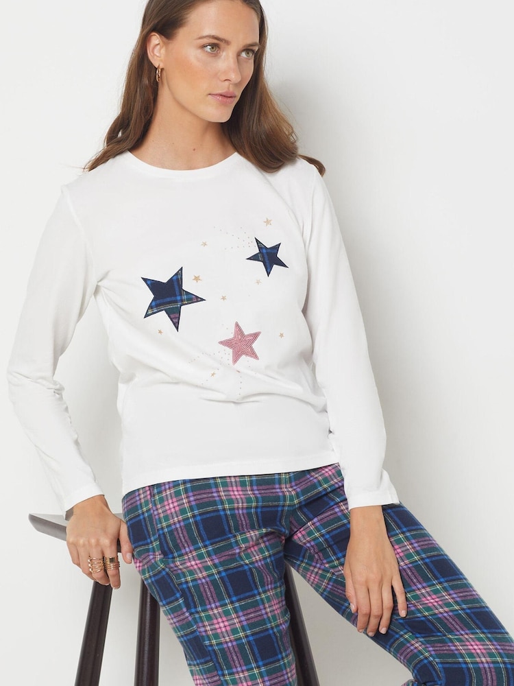 ETAM Blue 3 Piece Pyjama Set - Image 4 of 4