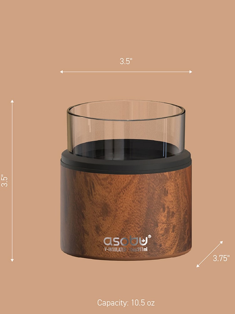 Asobu Wood Insulated “On the Rocks” Drinks Glass Sleeve - Image 2 of 4