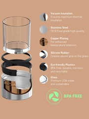 Asobu Wood Insulated “On the Rocks” Drinks Glass Sleeve - Image 3 of 4
