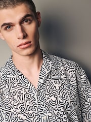Black/White Keith Haring Printed Short Sleeve Shirt - Image 1 of 8