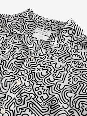 Black/White Keith Haring Printed Short Sleeve Shirt - Image 7 of 8