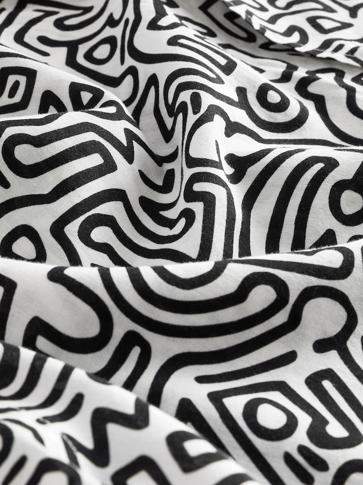 Black/White Keith Haring Printed Short Sleeve Shirt - Image 8 of 8