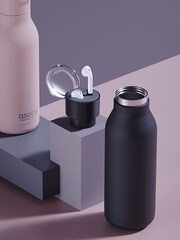 Asobu Black Earphone H2 Audio Insulated Water Bottle - Image 3 of 3