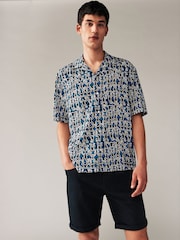 Navy Blue Keith Haring Printed Short Sleeve Shirt - Image 2 of 7