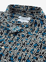Navy Blue Keith Haring Printed Short Sleeve Shirt - Image 6 of 7