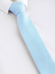 Light Blue 100% Linen Tie (1-16yrs) - Image 1 of 4