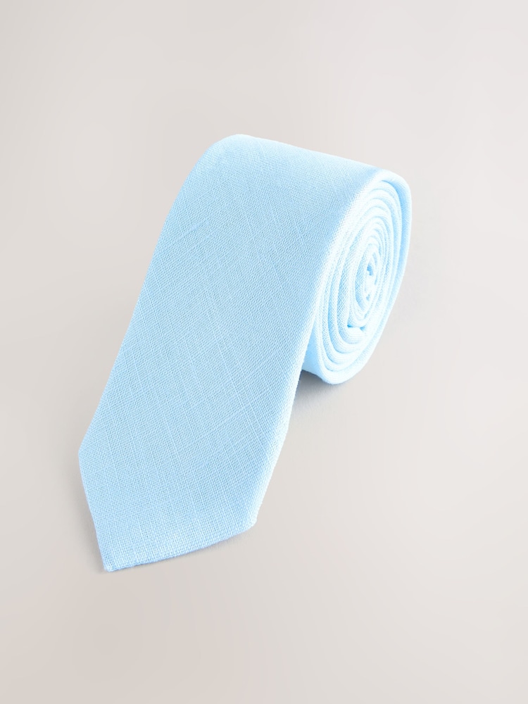 Light Blue 100% Linen Tie (1-16yrs) - Image 2 of 4