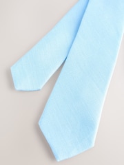 Light Blue 100% Linen Tie (1-16yrs) - Image 3 of 4