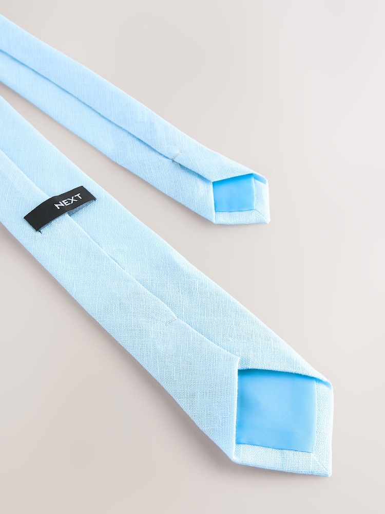 Light Blue 100% Linen Tie (1-16yrs) - Image 4 of 4