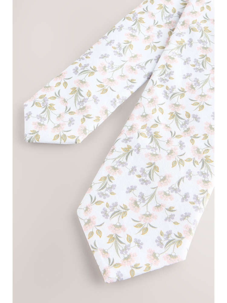 White Floral Tie Set (1-16yrs) - Image 4 of 5