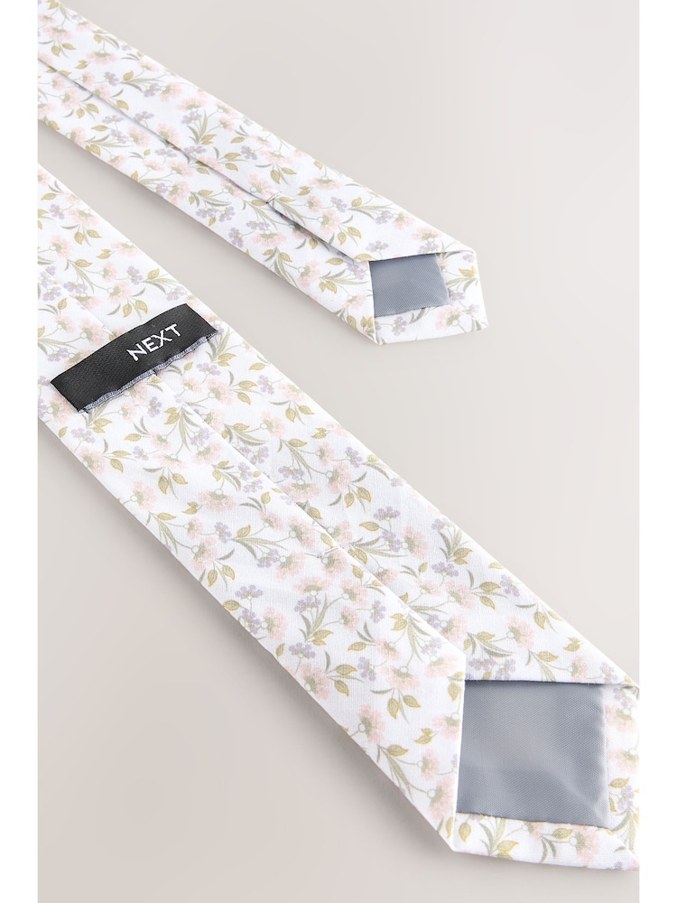 White Floral Tie Set (1-16yrs) - Image 5 of 5 White Floral Tie Set (1-16yrs) - Image 5 of 5