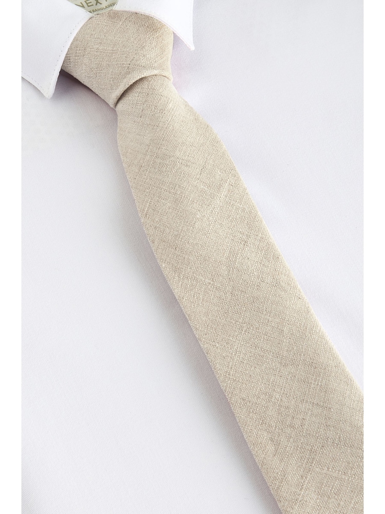 Neutral 100% Linen Tie (1-16yrs) - Image 2 of 5