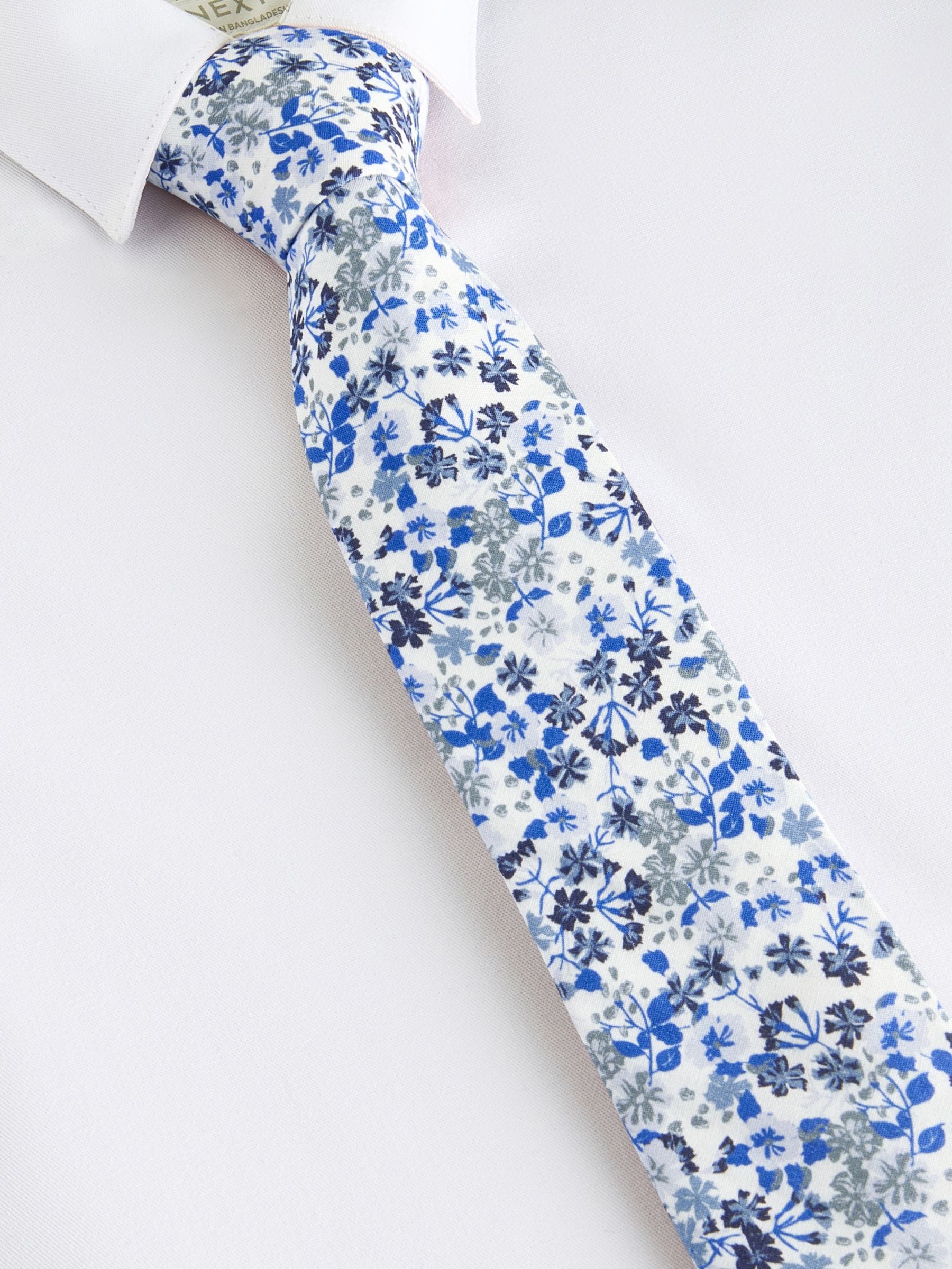 Buy Light Blue Floral Print 100% Cotton Tie (1-16yrs) from the Next UK  online shop