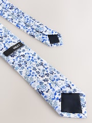 Light Blue Floral Print 100% Cotton Tie (1-16yrs) - Image 4 of 5