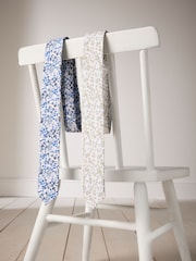 Light Blue Floral Print 100% Cotton Tie (1-16yrs) - Image 5 of 5