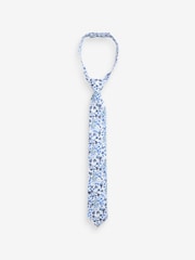 Bleu clair - Fleuri Imprimé 100% Coton Cravate (1-16ans) - Image 6 of 6