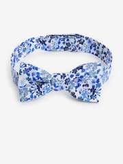Blue Floral Floral Print 100% Cotton Bow Tie (1-16yrs) - Image 3 of 3
