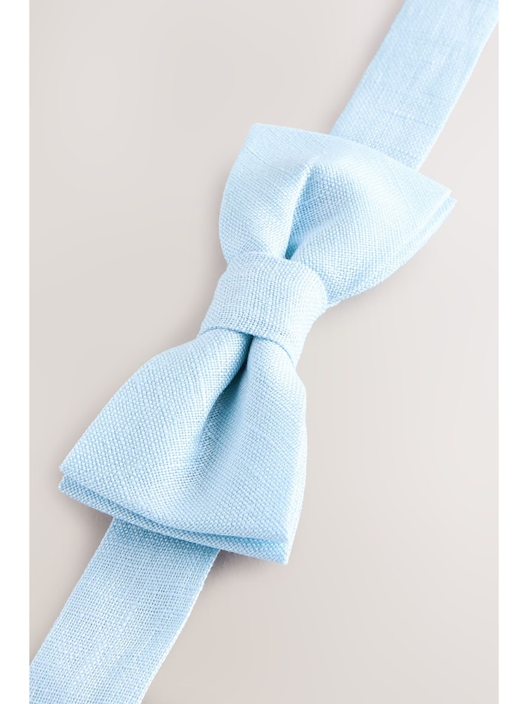 Light Blue 100% Linen Mix Bow Tie (1-16yrs) - Image 2 of 3