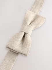 Neutral 100% Linen Mix Bow Tie (1-16yrs) - Image 1 of 3