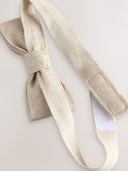 Neutral 100% Linen Mix Bow Tie (1-16yrs) - Image 3 of 3