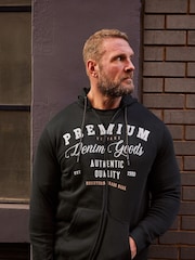 BadRhino Big & Tall Black Vintage Authentic Zip Through Sweatshirt - Image 1 of 4