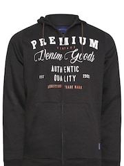 BadRhino Big & Tall Black Vintage Authentic Zip Through Sweatshirt - Image 3 of 4