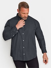 BadRhino Big & Tall Navy Blue 100% Cotton Poplin Long Sleeve Shirt - Image 1 of 3