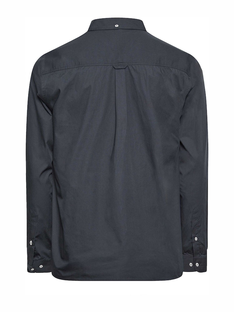 BadRhino Big & Tall Navy Blue 100% Cotton Poplin Long Sleeve Shirt - Image 3 of 3