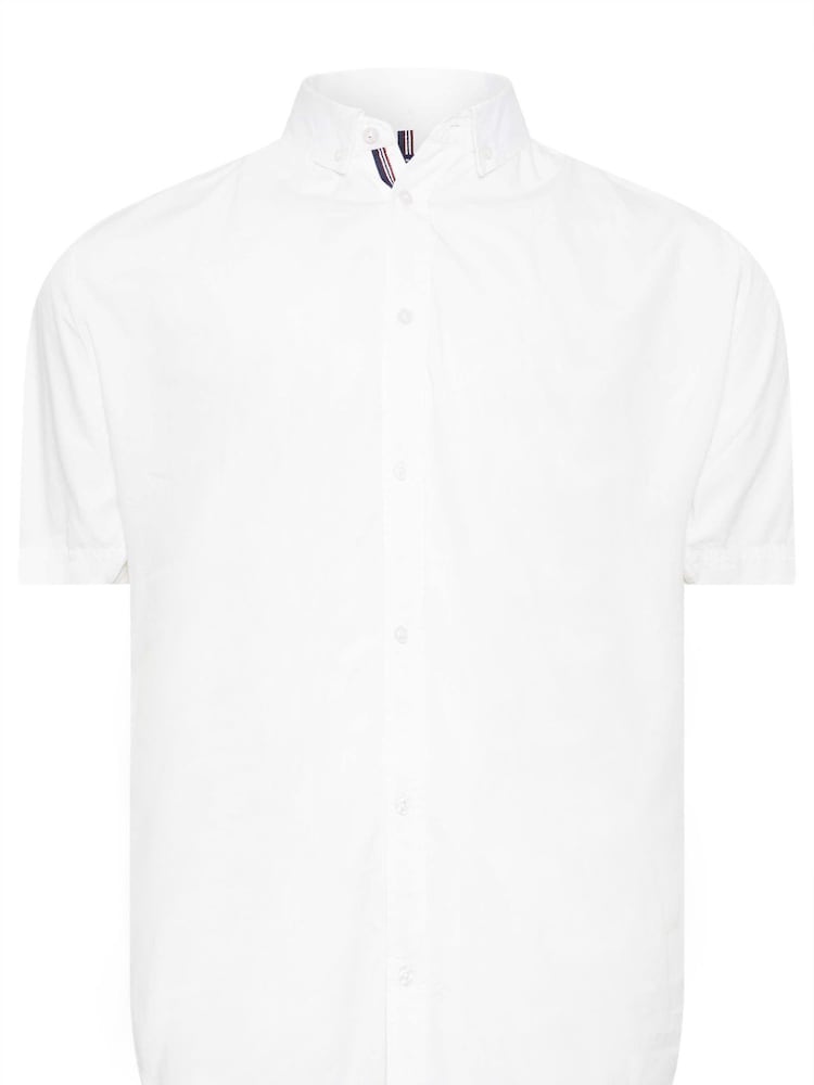 BadRhino Big & Tall White Short Sleeve 100% Cotton Poplin Shirt - Image 2 of 3