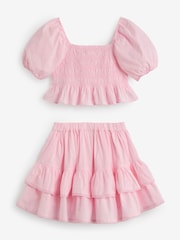 Pink 100% Cotton Ruffle Co-ord Set (3-16yrs) - Image 5 of 6