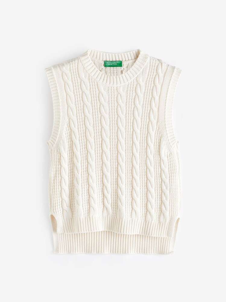Benetton Blue Knitted Vest Sleeveless Sweater Jumper - Image 4 of 4