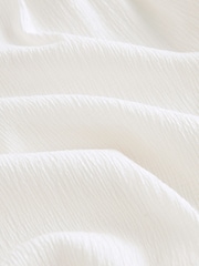 White Boat Neck Textured Blouse - Image 6 of 6