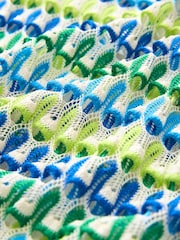 Green/Blue Long Sleeve Crochet Top - Image 7 of 7