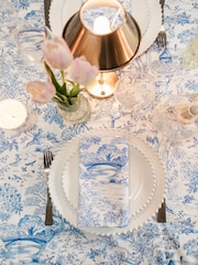 Avalon Home Blue Toile du Jouy Tablecloth - Image 5 of 6