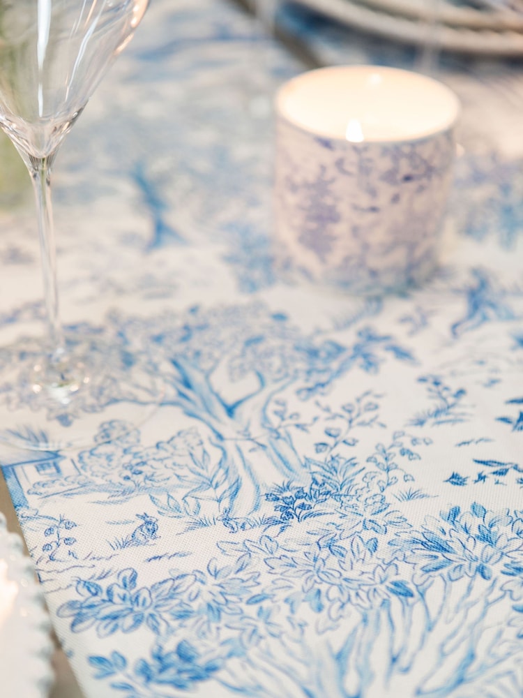 Avalon Home Blue Toile du Jouy Tablecloth - Image 6 of 6