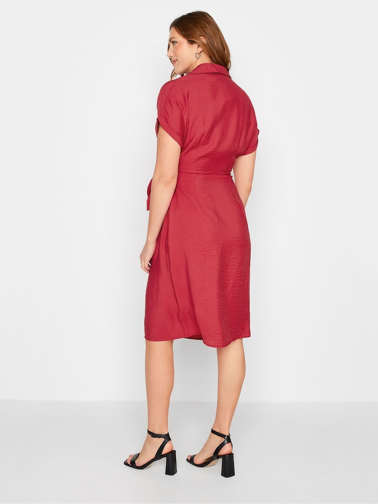 Long Tall Sally Red Wrap Front Dress - Image 2 of 4