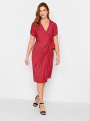 Long Tall Sally Red Wrap Front Dress - Image 3 of 4