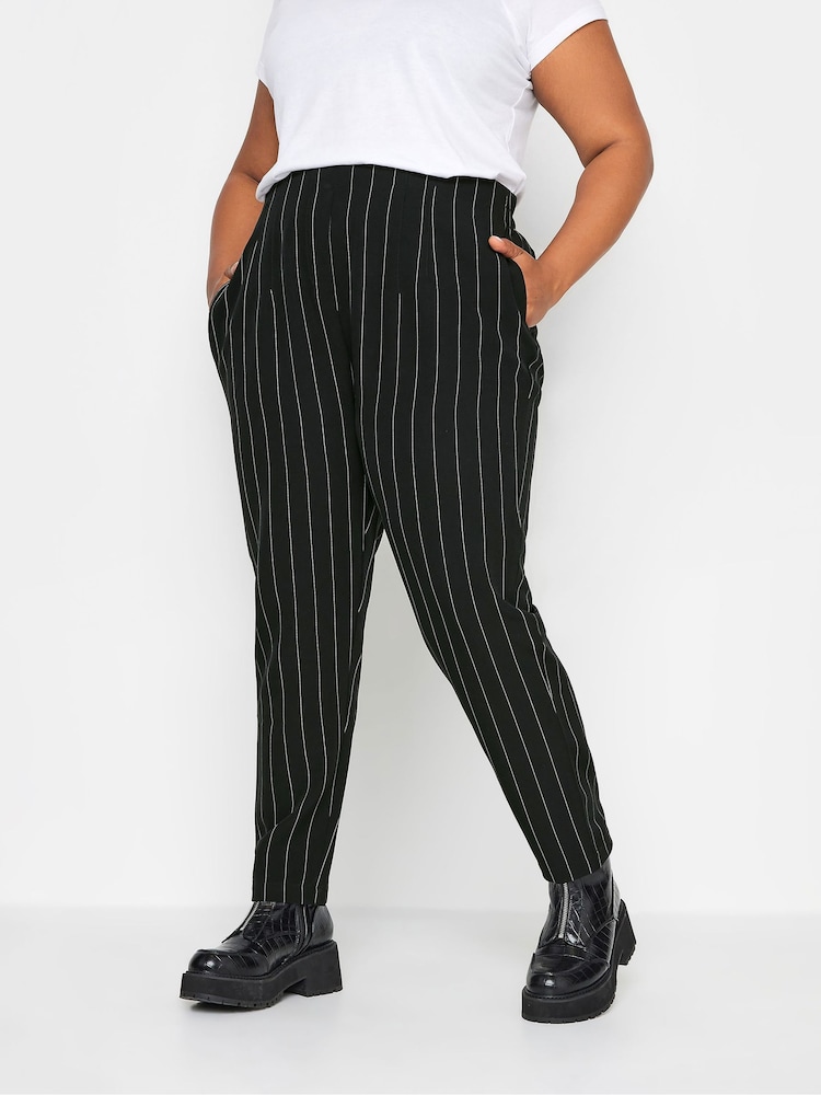 Yours Curve Black Darted Tapered Trousers - Image 1 of 5