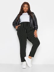 Yours Curve Black Darted Tapered Trousers - Image 3 of 5