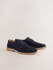 Navy Suede Derby Shoes - Image 1 of 5