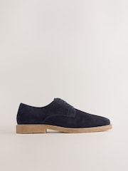 Navy Suede Derby Shoes - Image 2 of 5