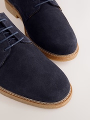 Navy Suede Derby Shoes - Image 4 of 5