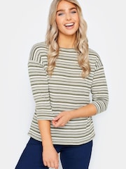 M&Co Green Petite Stripe Top - Image 1 of 4