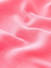 Fluro Pink Ribbed Racer Tank Vest Sleeveless Top - Image 6 of 6