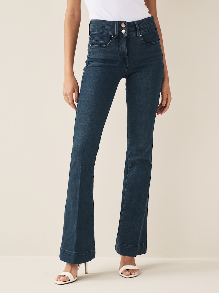 Inky Blue Lift Slim And Shape Flare Jeans - Image 1 of 8