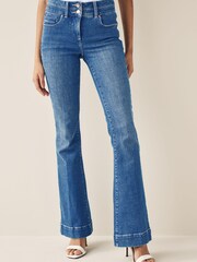 Dark Blue Lift Slim And Shape Flare Jeans - Image 1 of 8