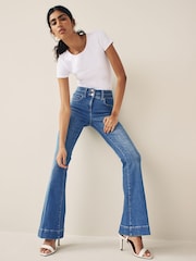 Dark Blue Lift Slim And Shape Flare Jeans - Image 5 of 8