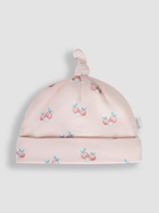 JoJo Maman Bébé Coral Fruit & Daisy Print Cotton Baby Hat - Image 1 of 3