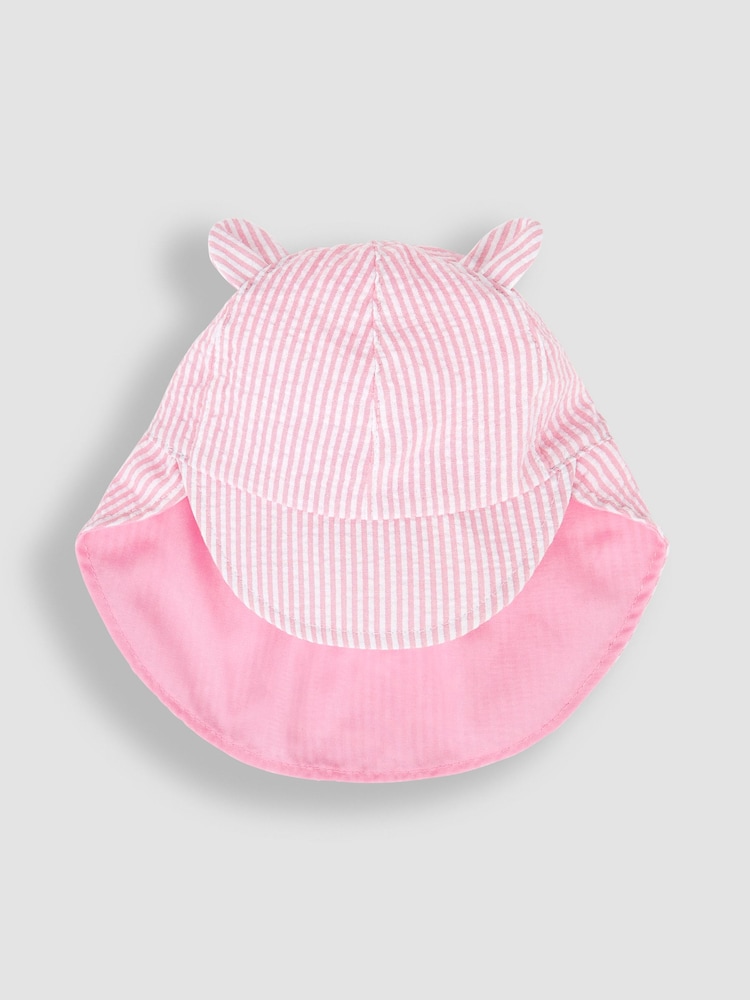 JoJo Maman Bébé Pink Stripe Legionnaire Cap - Image 2 of 3