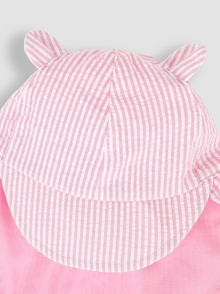 JoJo Maman Bébé Pink Stripe Legionnaire Cap - Image 3 of 3 JoJo Maman Bébé Pink Stripe Legionnaire Cap - Image 3 of 3